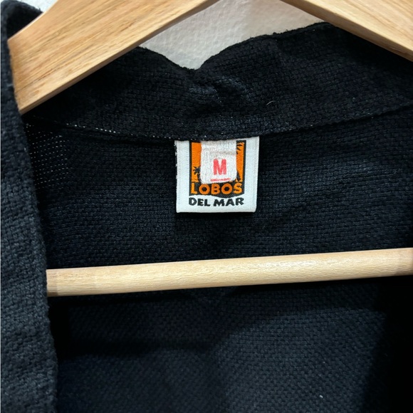 Lobos Del Mar embroidered mock neck button down - Picture 3 of 3